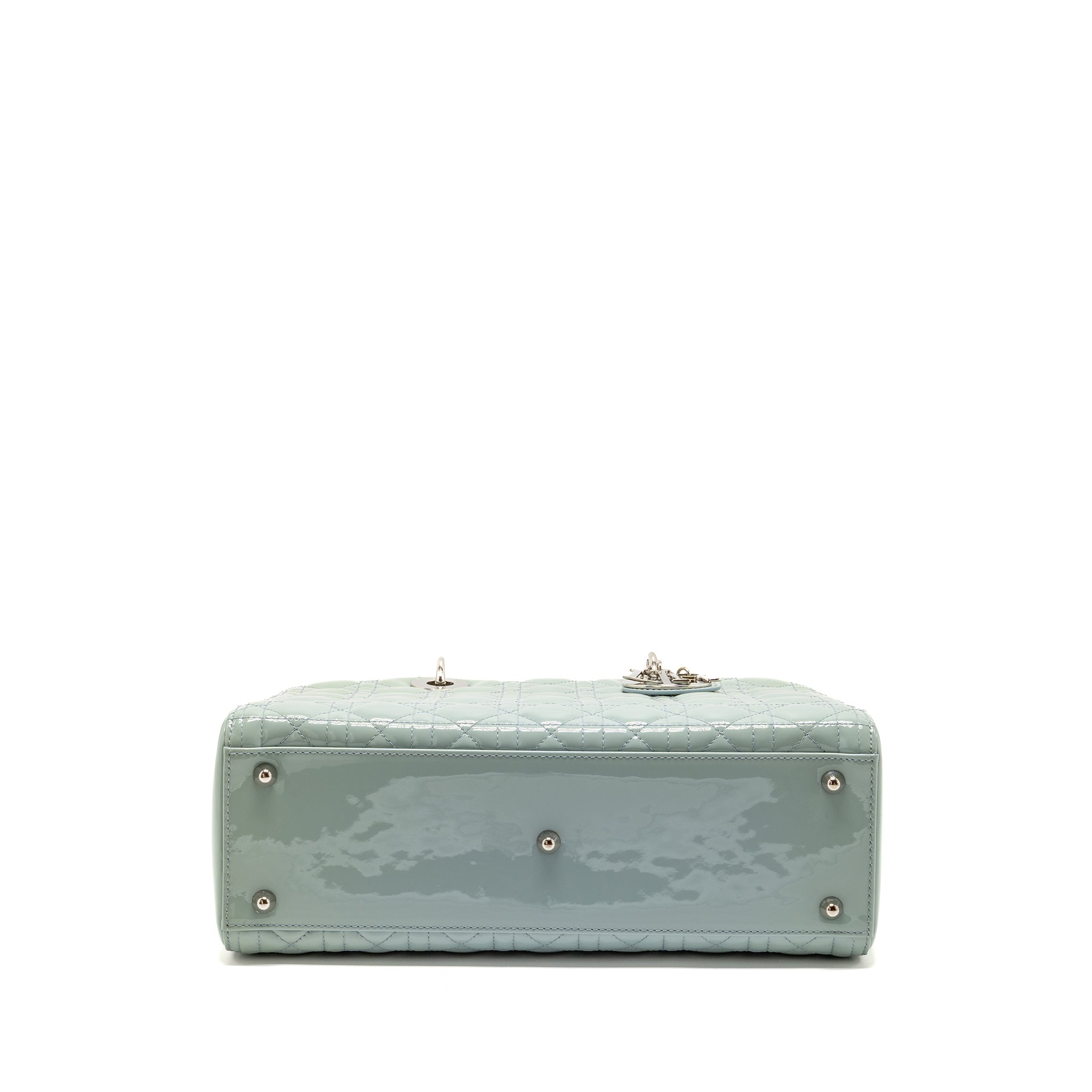 DIOR LARGE LADY DIOR PATENT LIGHT BLUE SHW