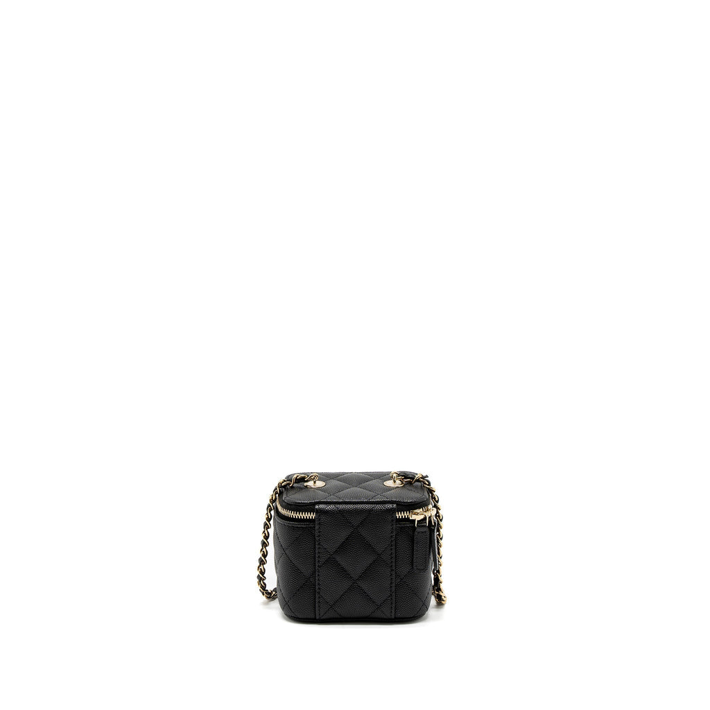 CHANEL MINI VANITY WITH CHAIN CAVIAR BLACK LGHW (MICROCHIP)