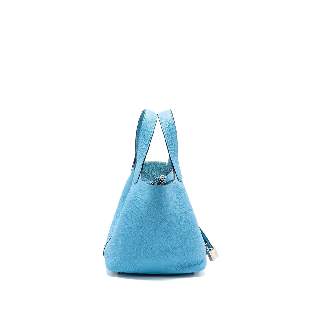 HERMES PICOTIN 18 LOCK BAG CLEMENCE BLUE DU NORD SHW