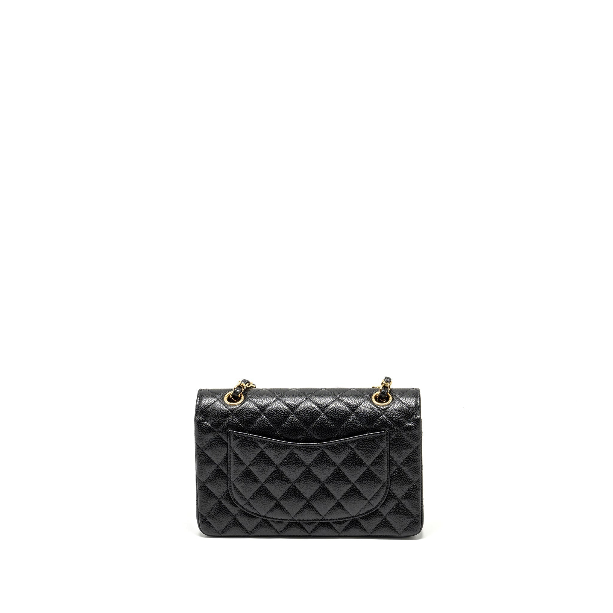 CHANEL SMALL CLASSIC DOUBLE FLAP BAG CAVIAR BLACK GHW