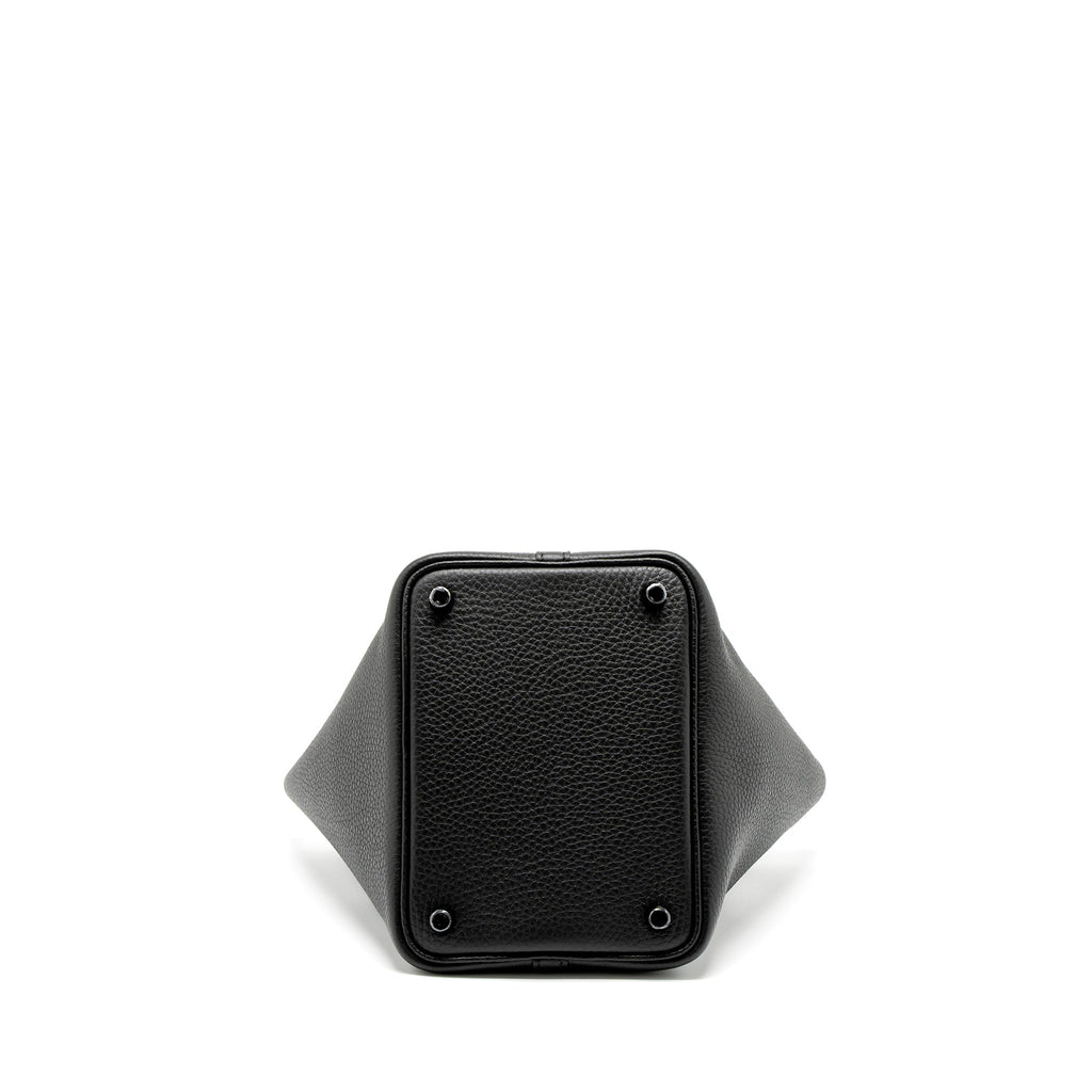 HERMES PICOTIN 18 CLEMENCE SO BLACK WITH BLACK HARDWARE