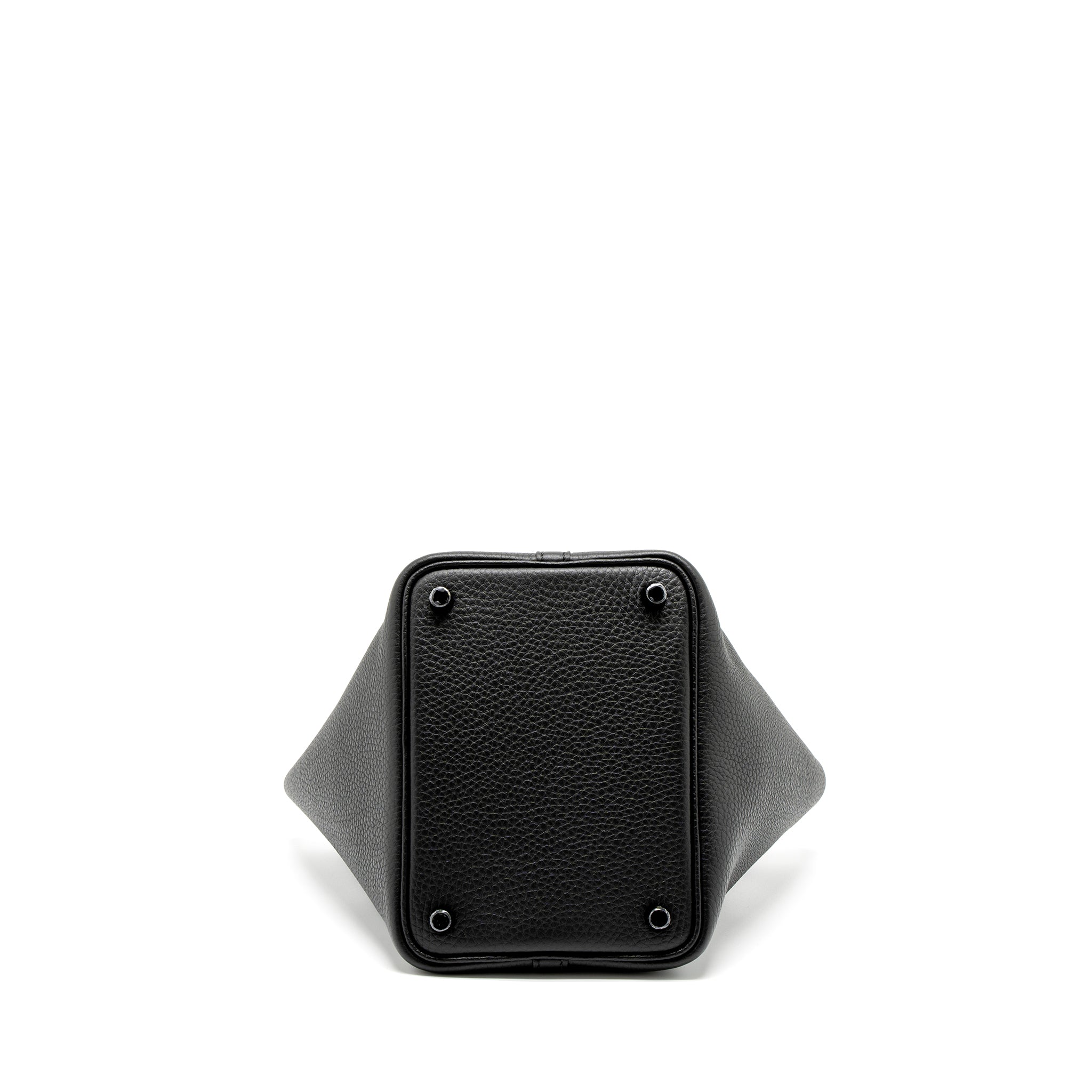 HERMES PICOTIN 18 CLEMENCE SO BLACK WITH BLACK HARDWARE