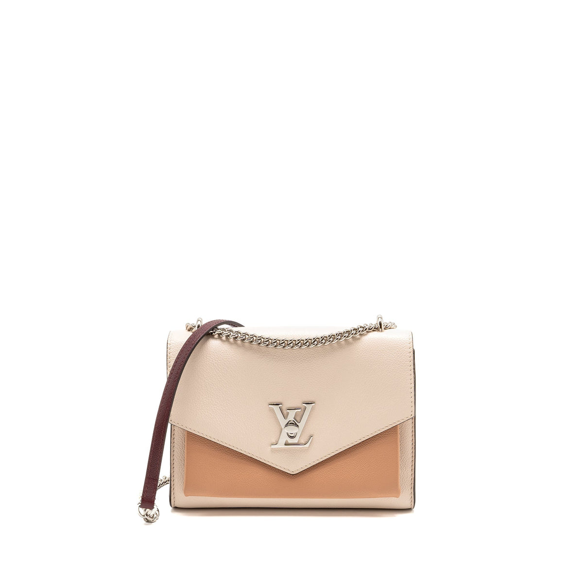 LOUIS VUITTON MYLOCKME BB CALFSKIN BURGUNDY/WHITE/PINK SHW