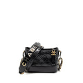 CHANEL SMALL GABRIELLE HOBO BAG WITH TOP HANDLE AGED CALFSKIN BLACK MULTICOLOURED HARDWARE