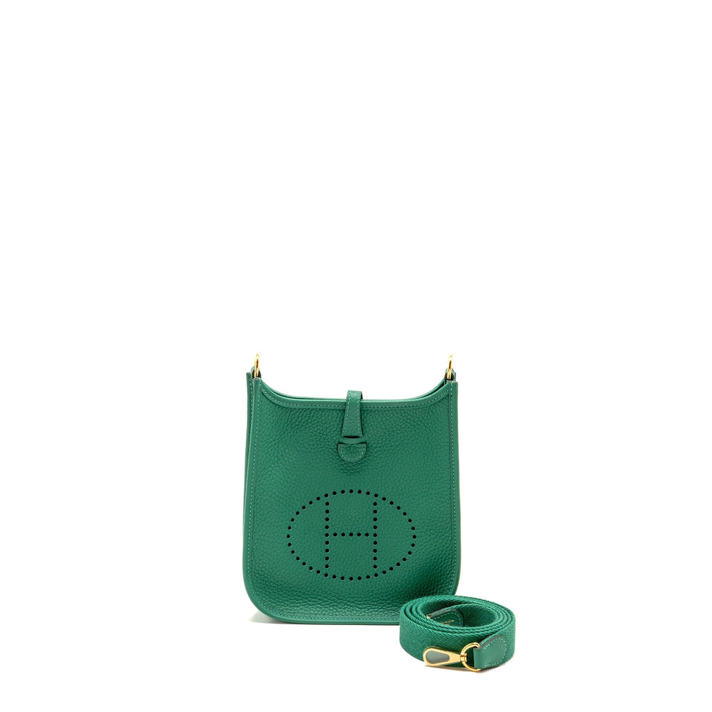 HERMES MINI EVELYNE CLEMENCE VERT VERTIGO GHW
