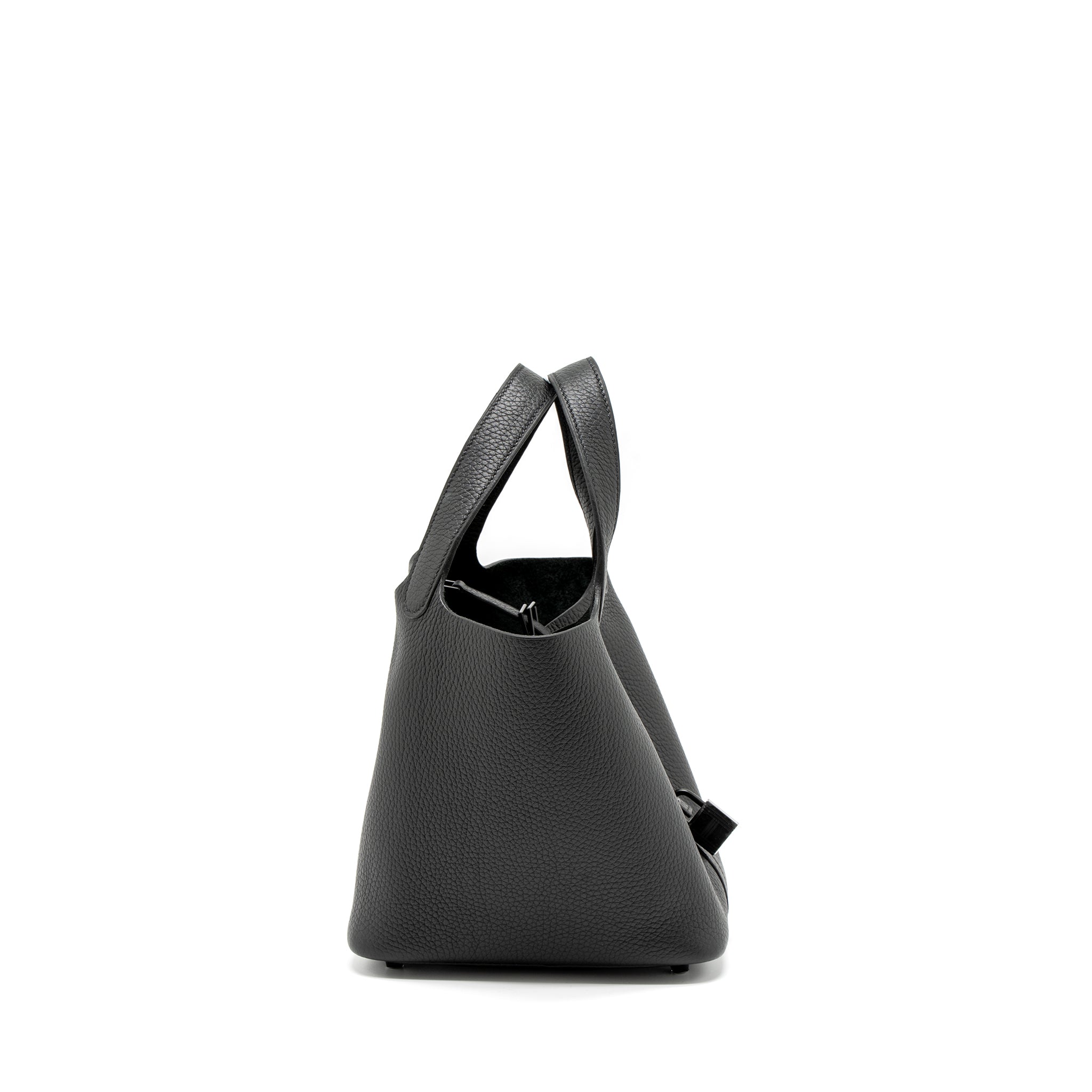 HERMES PICOTIN 18 CLEMENCE SO BLACK WITH BLACK HARDWARE