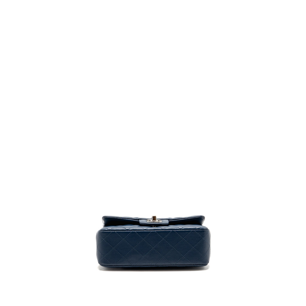 Chanel Mini Rectangular Flap Bag Lambskin Navy SHW