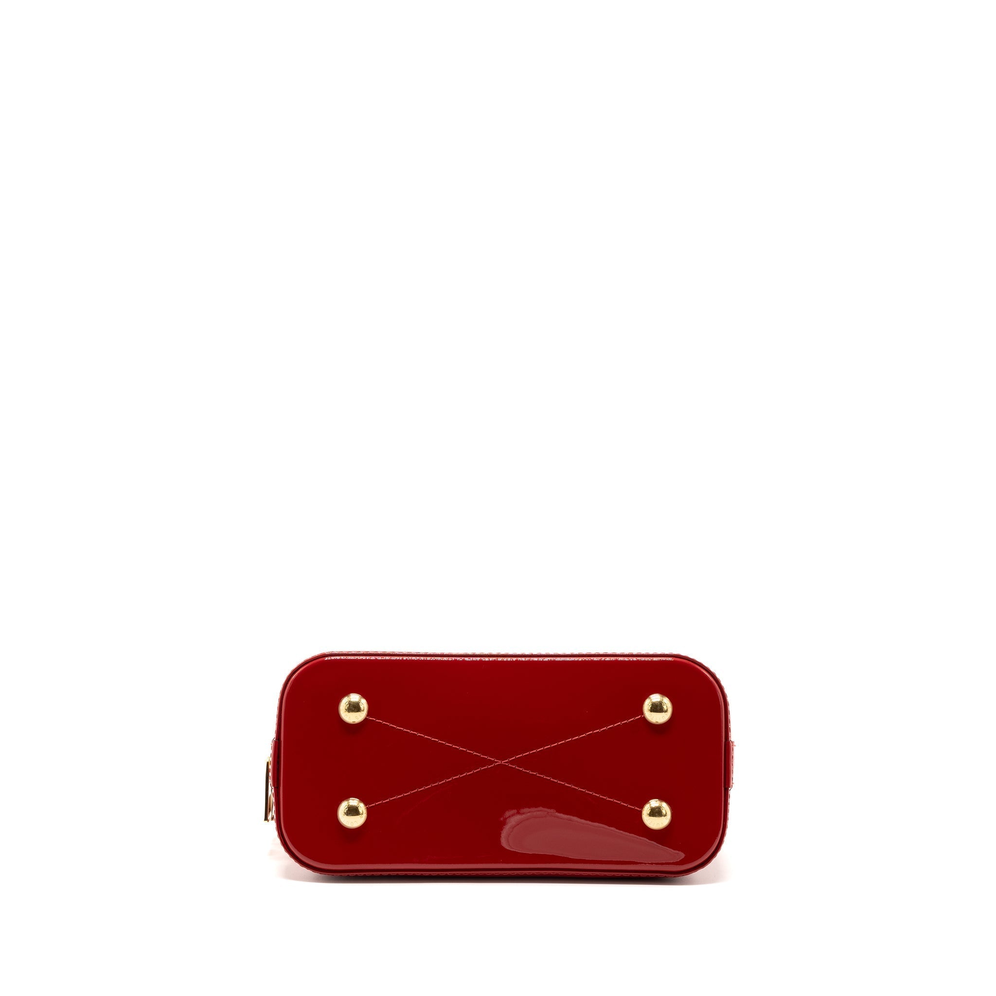 LOUIS VUITTON ALMA BB LIMITED EDITION VERNI MIROIR PATENT RED/MONOGRAM CANVAS GHW