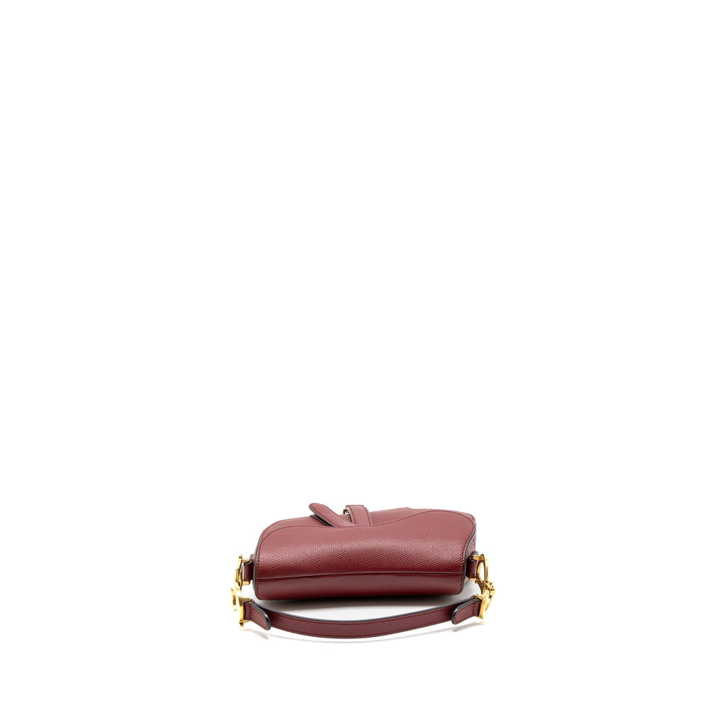 DIOR MINI SADDLE BAG GRAINED CALFSKIN RED GHW