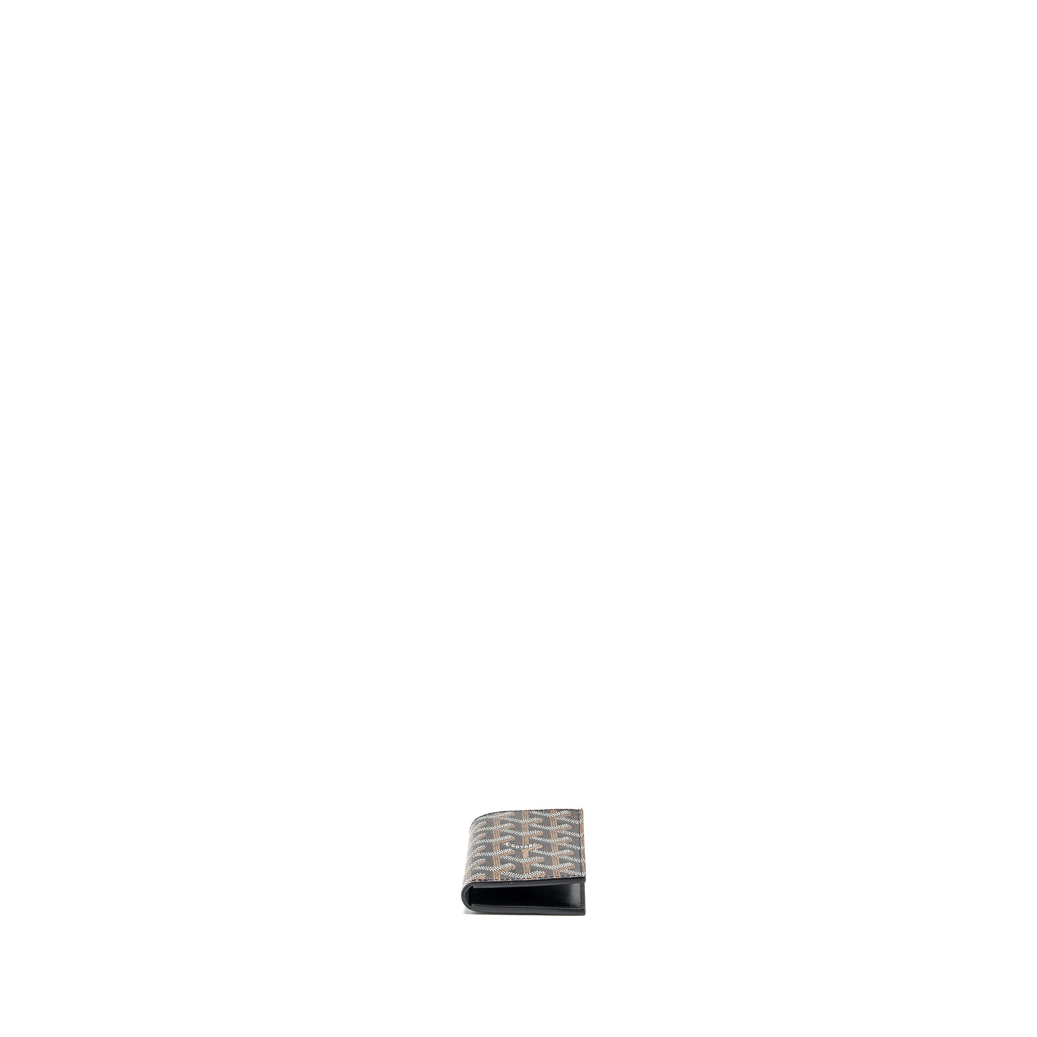GOYARD SAINT-PIERRE CARD WALLET GOYARDINE CANVAS/CALFSKIN BLACK