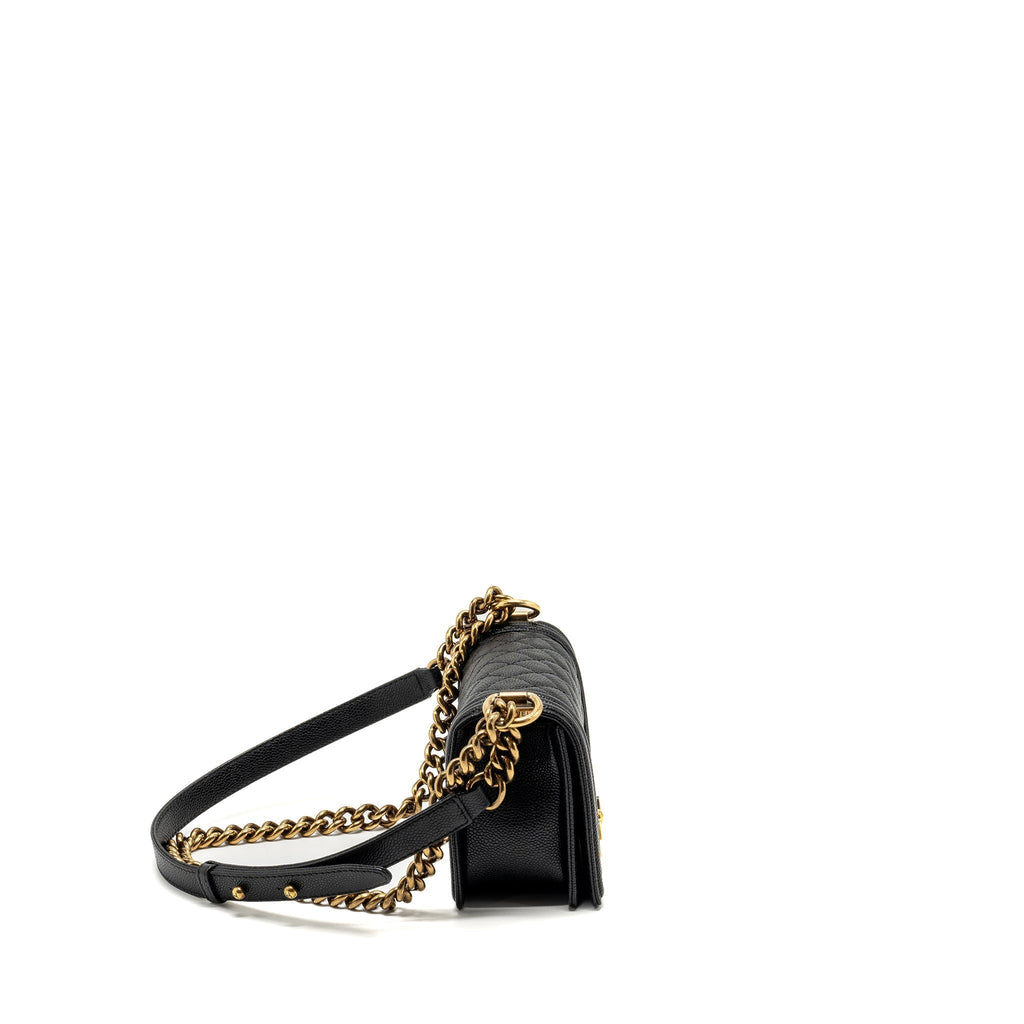 CHANEL SMALL BOY BAG CAVIAR BLACK RUTHENIUM GHW