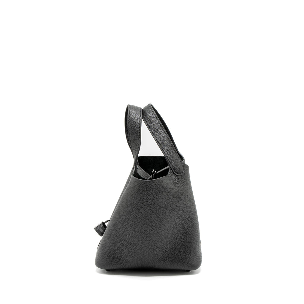 HERMES PICOTIN 18 CLEMENCE SO BLACK WITH BLACK HARDWARE