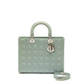 DIOR LARGE LADY DIOR PATENT LIGHT BLUE SHW