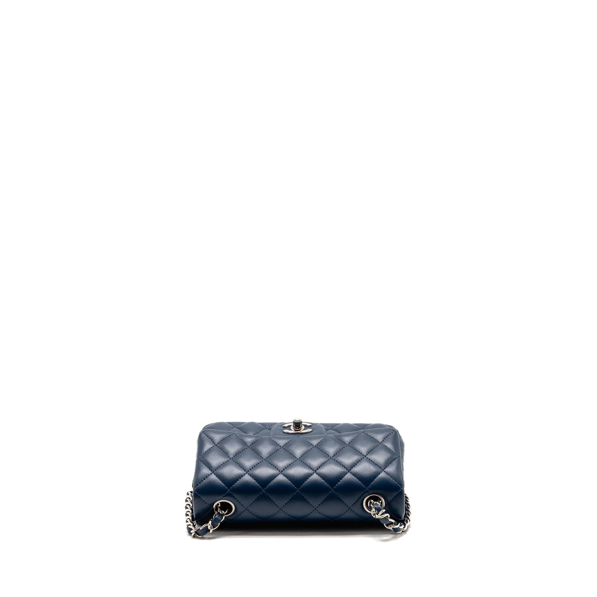 Chanel Mini Rectangular Flap Bag Lambskin Navy SHW