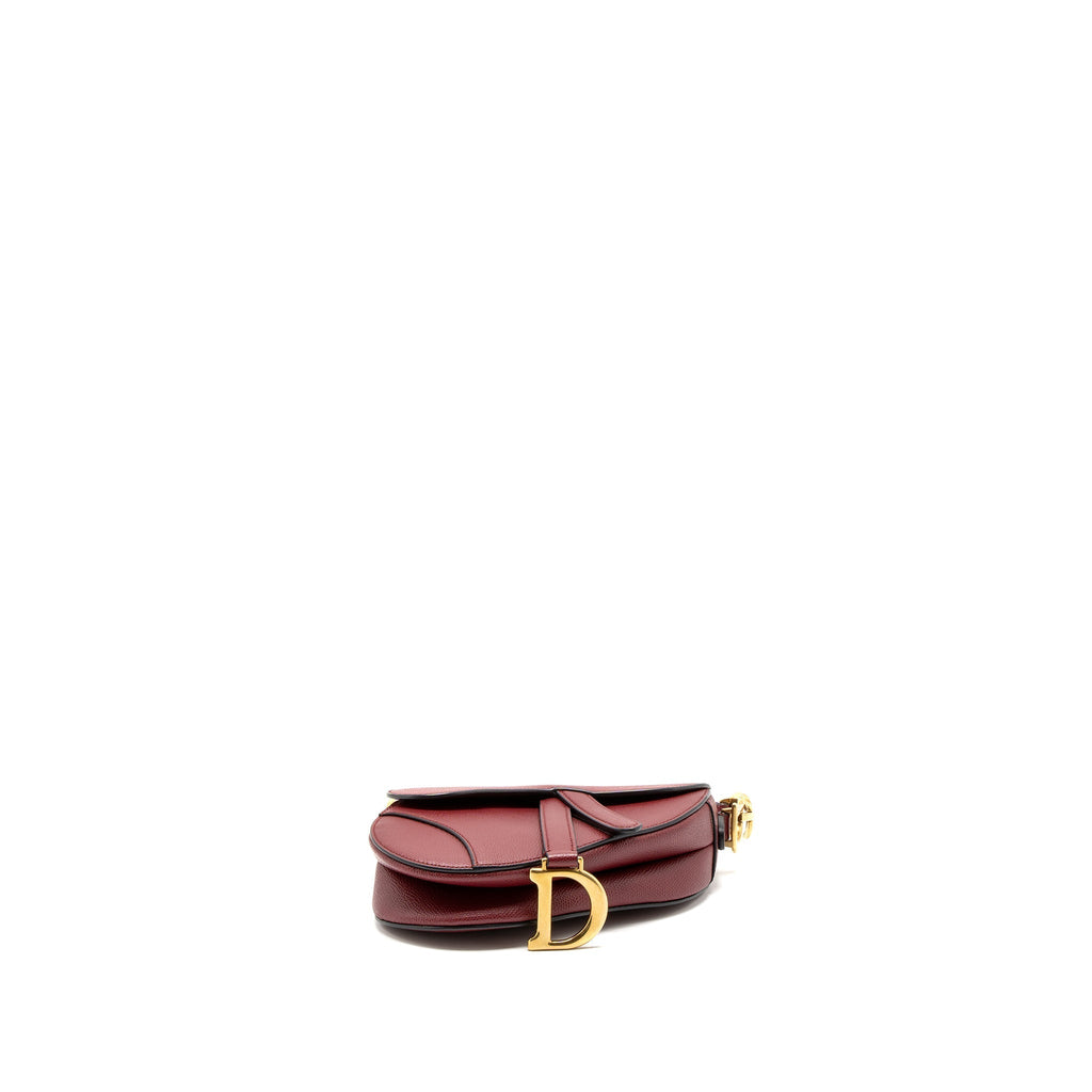 DIOR MINI SADDLE BAG GRAINED CALFSKIN RED GHW