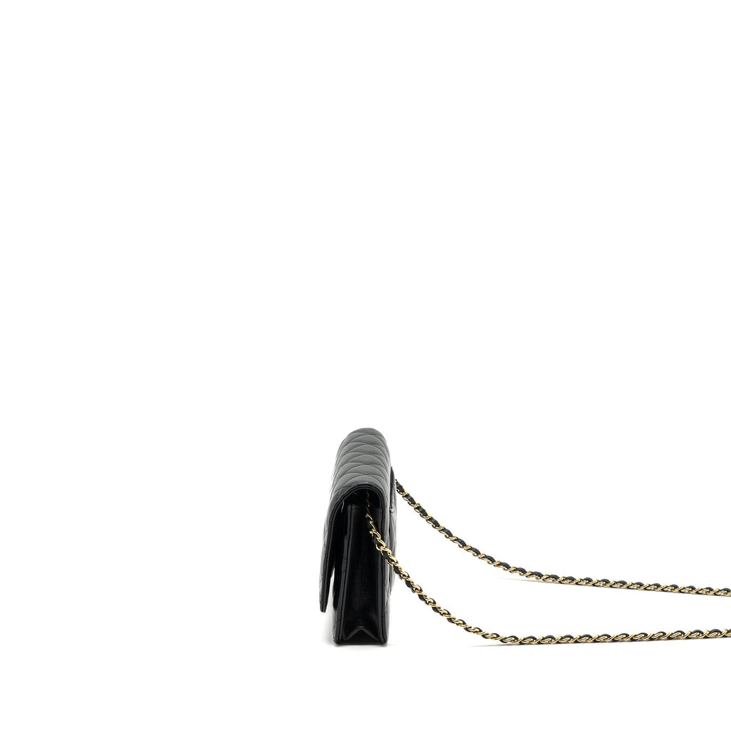 CHANEL CLASSIC WALLET ON CHAIN LAMBSKIN BLACK GHW