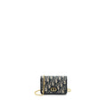 DIOR 30 MONTAIGNE POUCH WITH CHAIN CANVAS BLUE OBLIQUE GHW