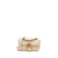 GUCCI MINI GG MARMONT SHOULDER BAG CALFSKIN WHITE GHW