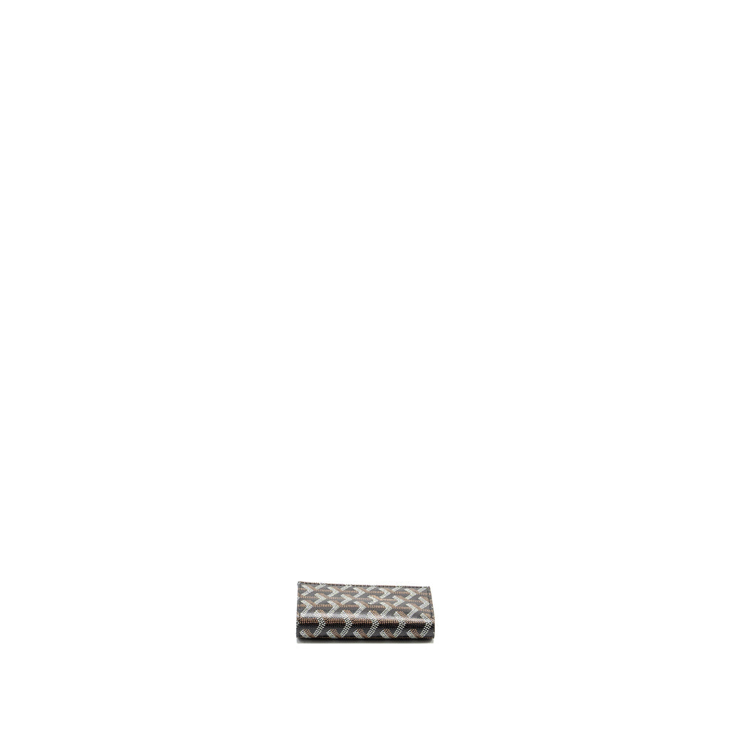GOYARD SAINT-PIERRE CARD WALLET GOYARDINE CANVAS/CALFSKIN BLACK