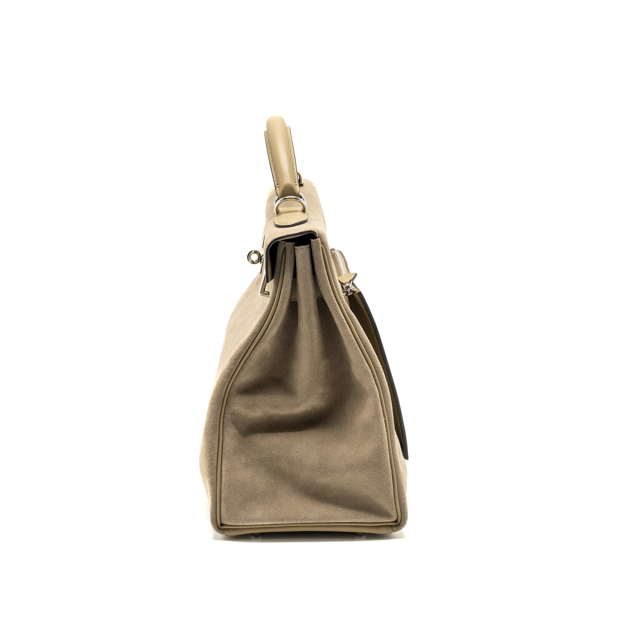 HERMES MAXI KELLY 42 GRIZZLY/SWIFT GRIS CAILLOU / BEIGE MARFA SHW