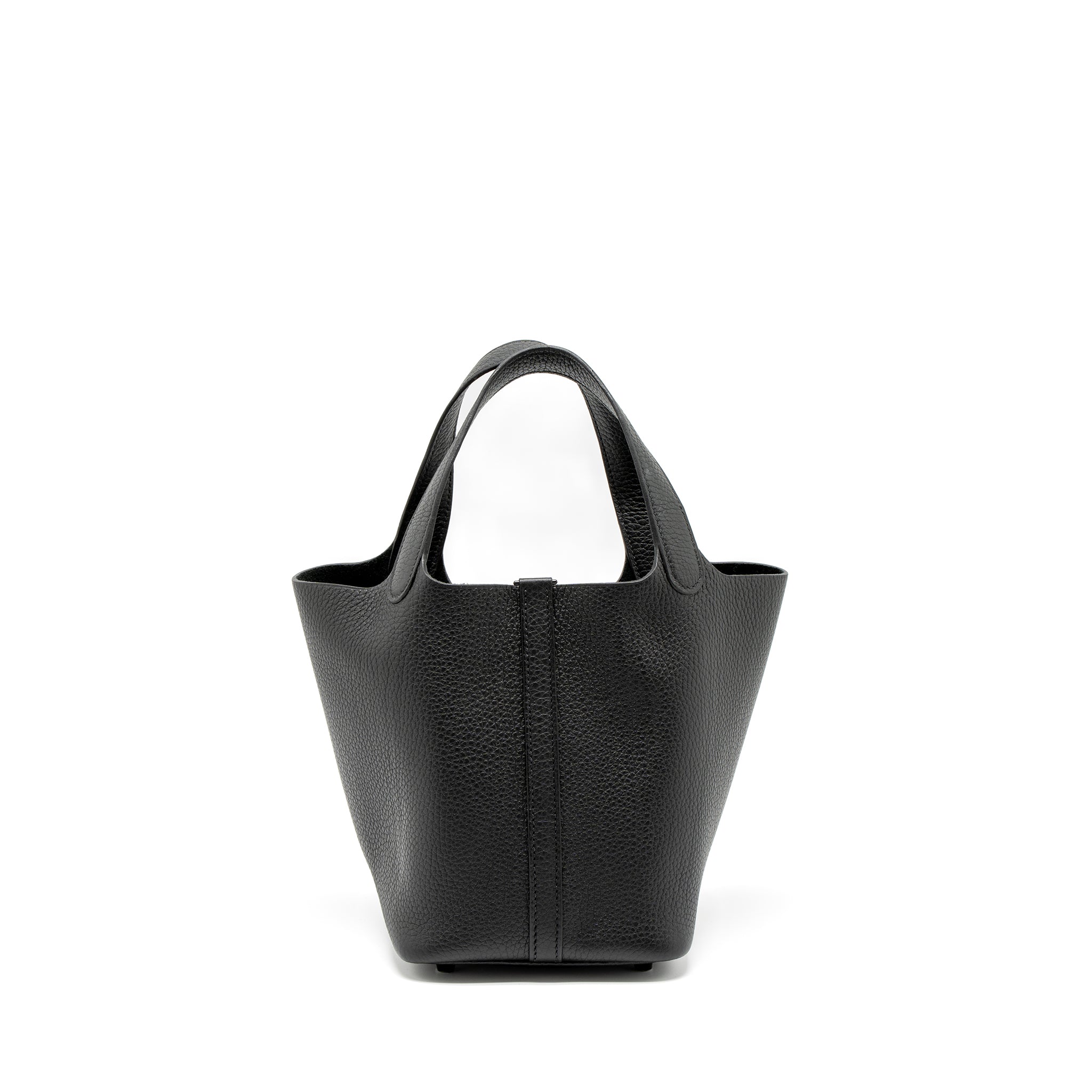 HERMES PICOTIN 18 CLEMENCE SO BLACK WITH BLACK HARDWARE