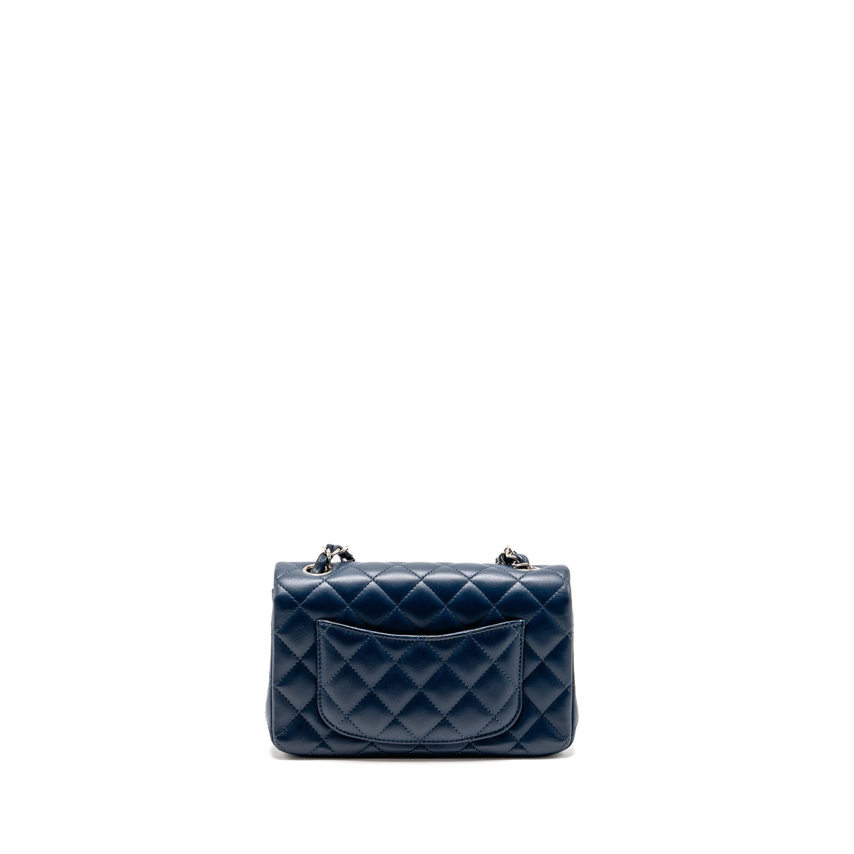 Chanel Mini Rectangular Flap Bag Lambskin Navy SHW
