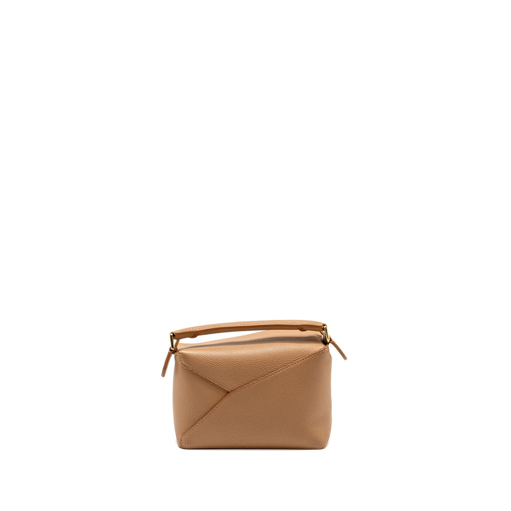 LOEWE MINI PUZZLE BAG SOFT GRAINED CALFSKIN TOFFEE GHW