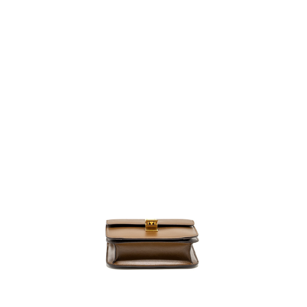 CELINE TEEN CLASSIC BOX BAG CALFSKIN CAMEL GHW