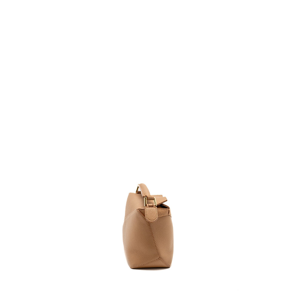 LOEWE MINI PUZZLE BAG SOFT GRAINED CALFSKIN TOFFEE GHW