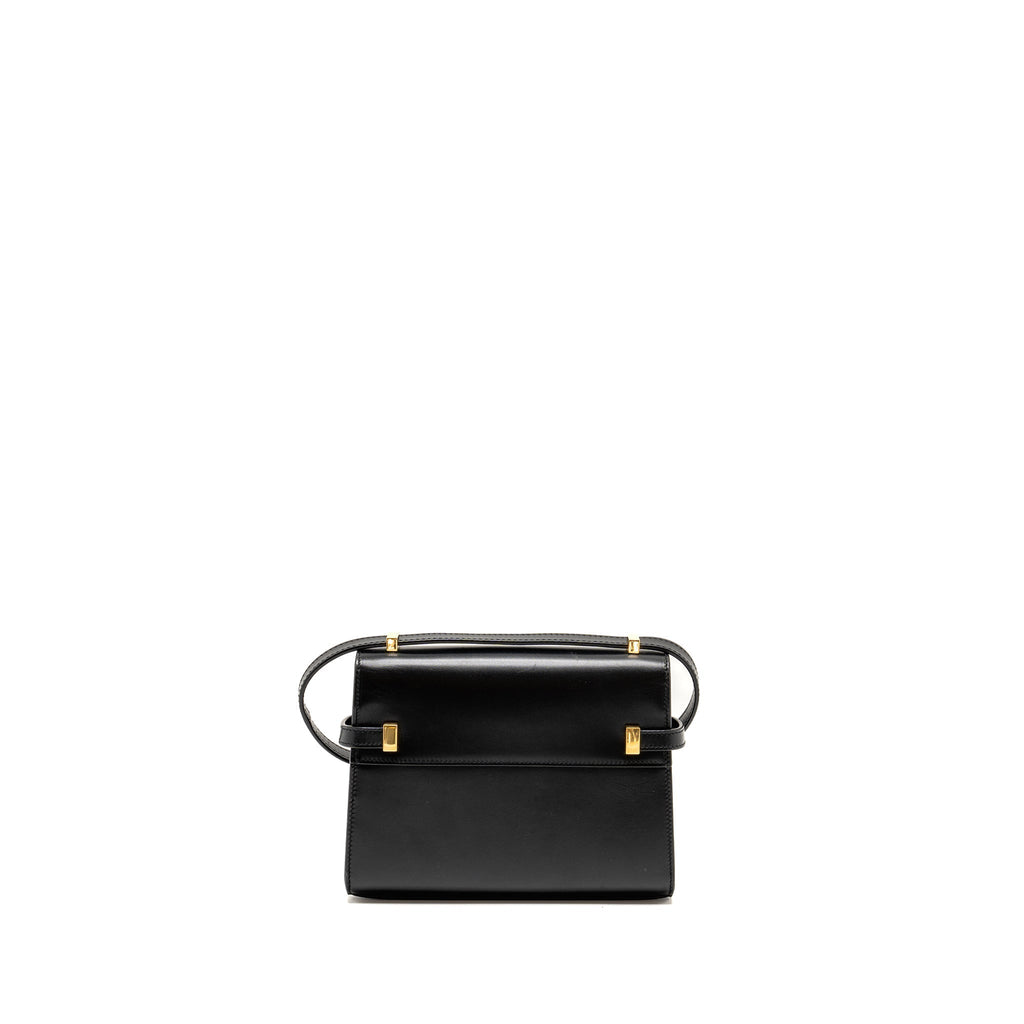 SAINT LAURENT MINI MANHATTAN SHOULDER BAG CALFSKIN BLACK GHW
