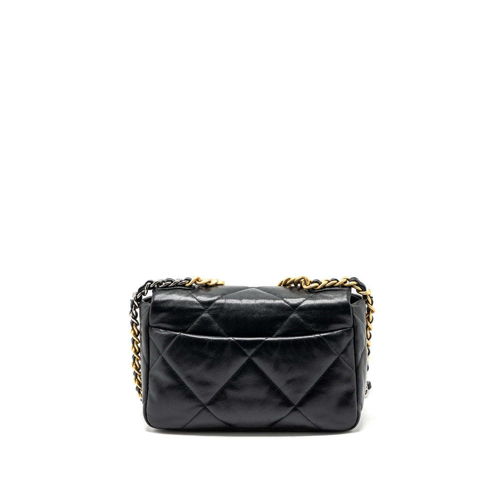 CHANEL SMALL 19 BAG GOATSKIN BLACK MULTICOLOUR HARDWARE