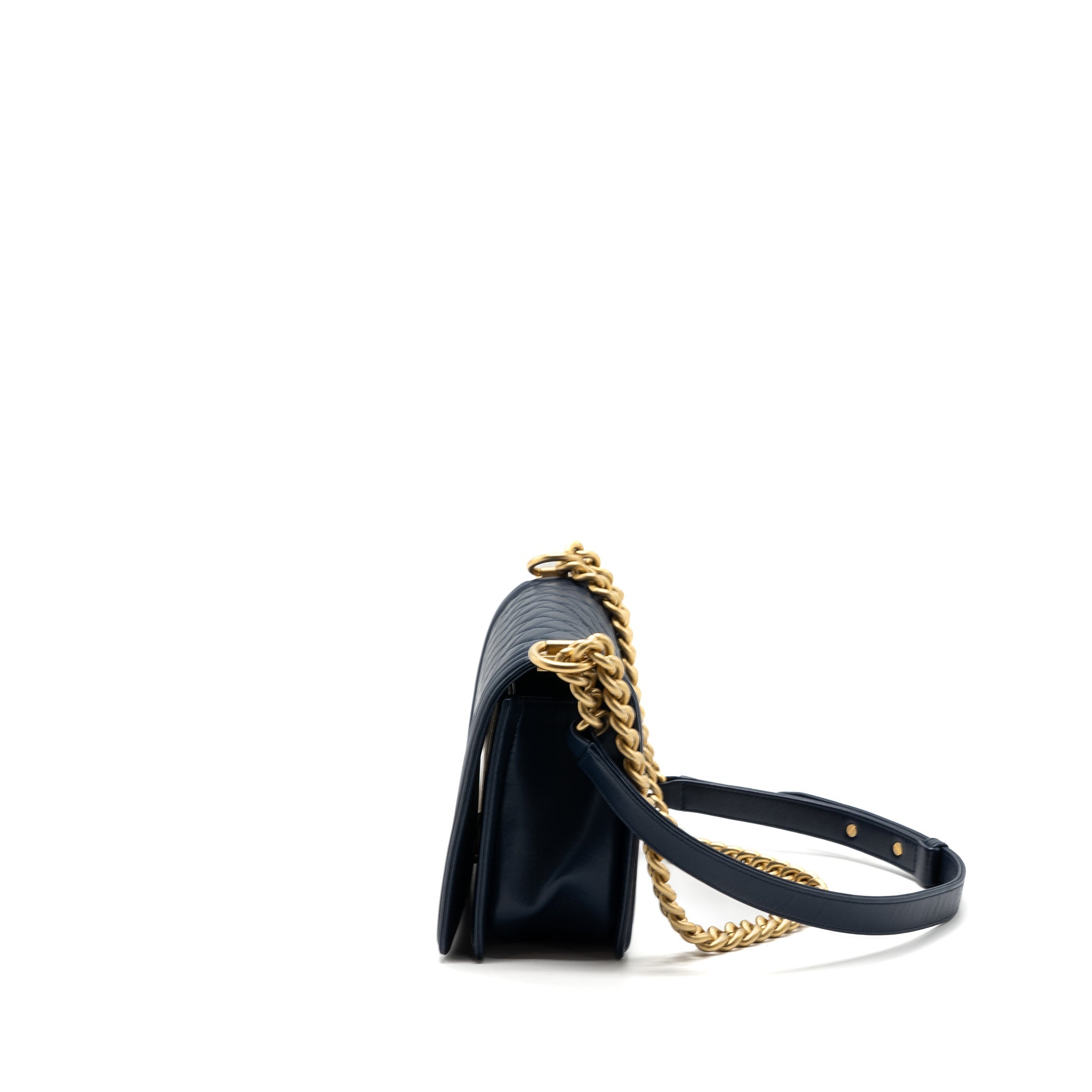 CHANEL MEDIUM BOY BAG LAMBSKIN DARK BLUE GHW