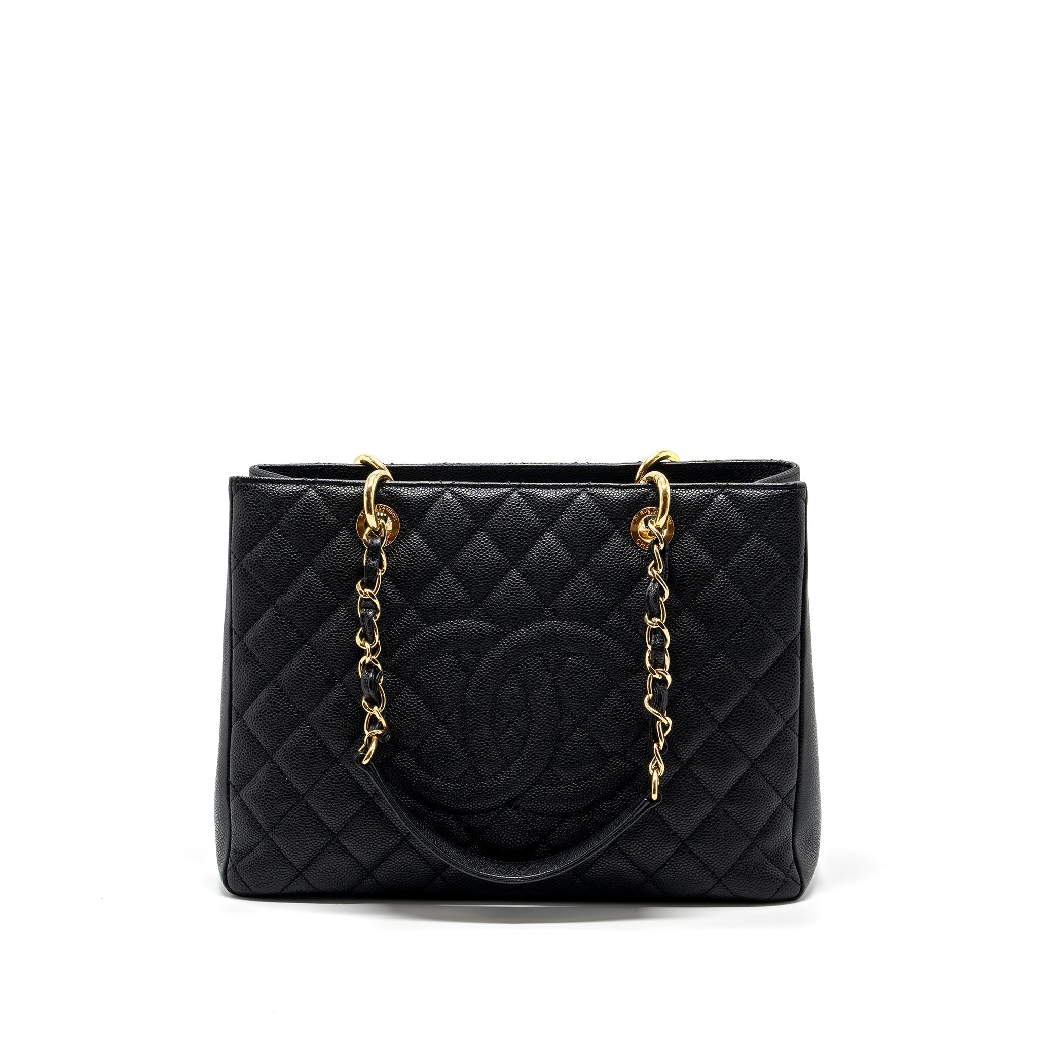 CHANEL GRAND SHOPPING TOTE BAG CAVIAR BLACK GHW