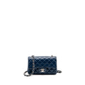 Chanel Mini Rectangular Flap Bag Lambskin Navy SHW