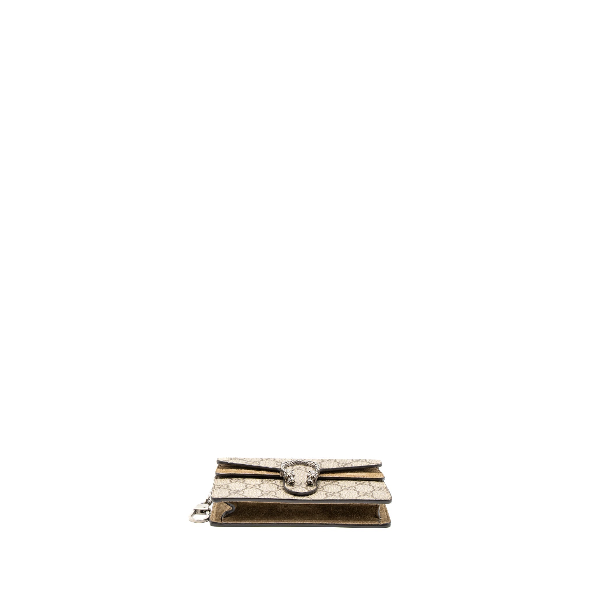 GUCCI DIONYSUS SUPER MINI BAG GG SUPREME/SUEDE BEIGE SHW