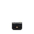 CHANEL MINI 2.55 REISSUE FLAP BAG AGED CALFSKIN BLACK GHW (MICROCHIP)