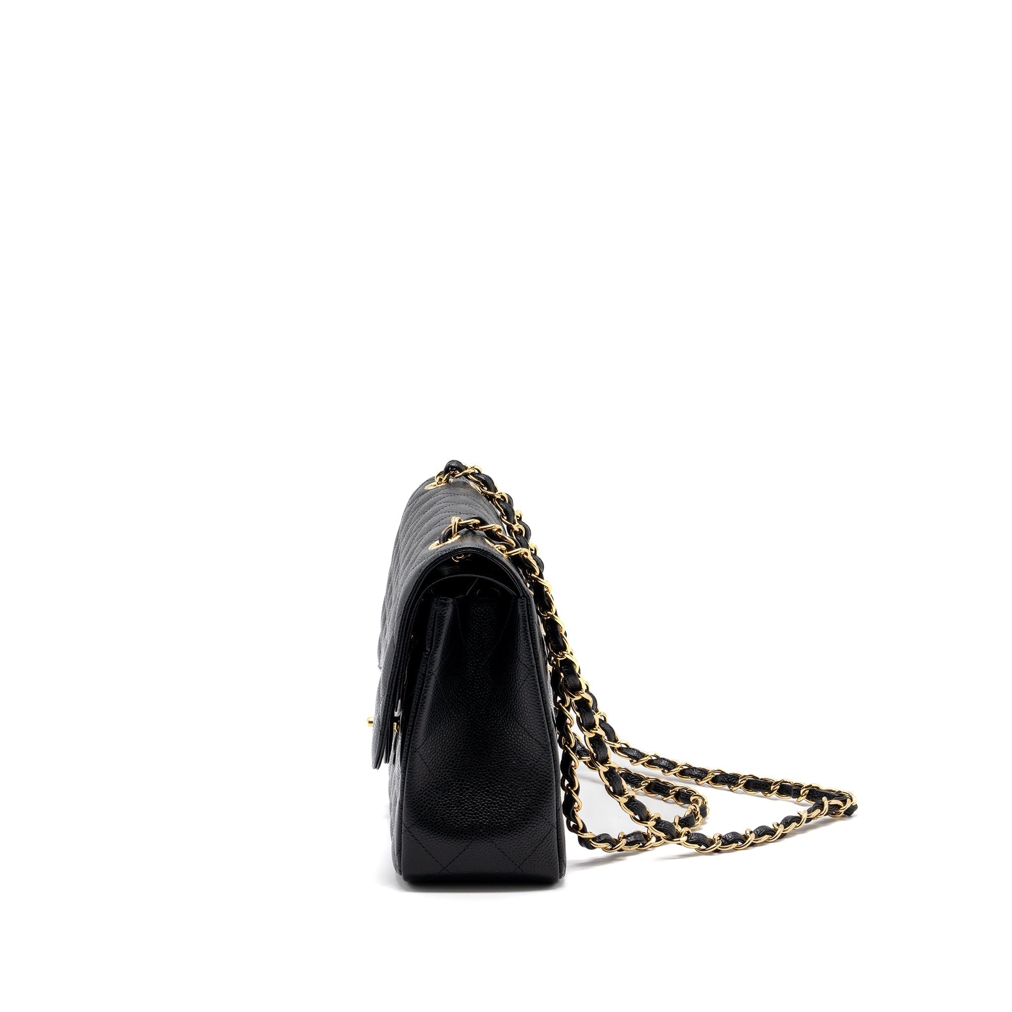 CHANEL CLASSIC JUMBO DOUBLE FLAP BAG CAVIAR BLACK GHW