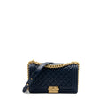 CHANEL MEDIUM BOY BAG LAMBSKIN DARK BLUE GHW