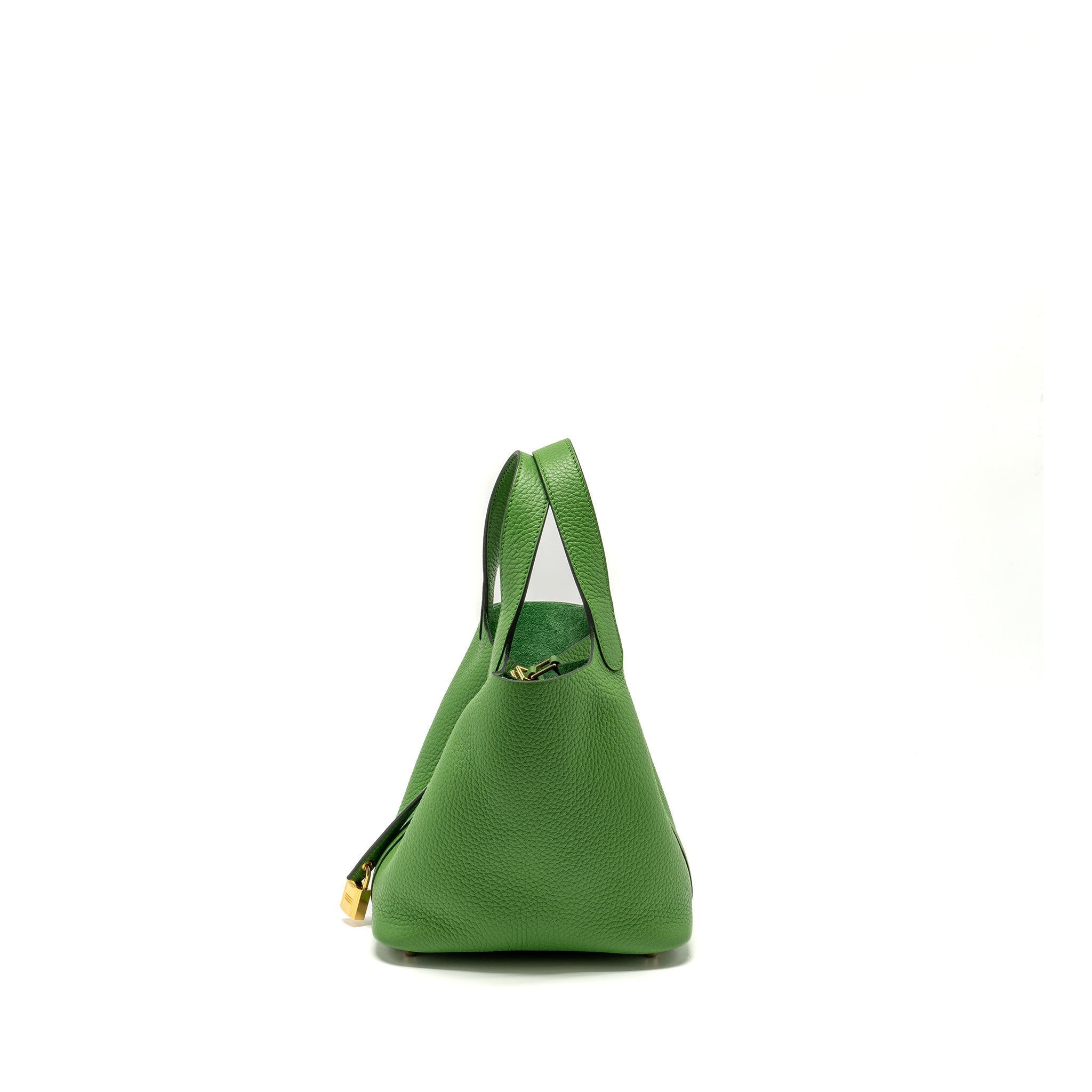 HERMES PICOTIN 18 LOCK BAG CLEMENCE VERT YUCCA GHW