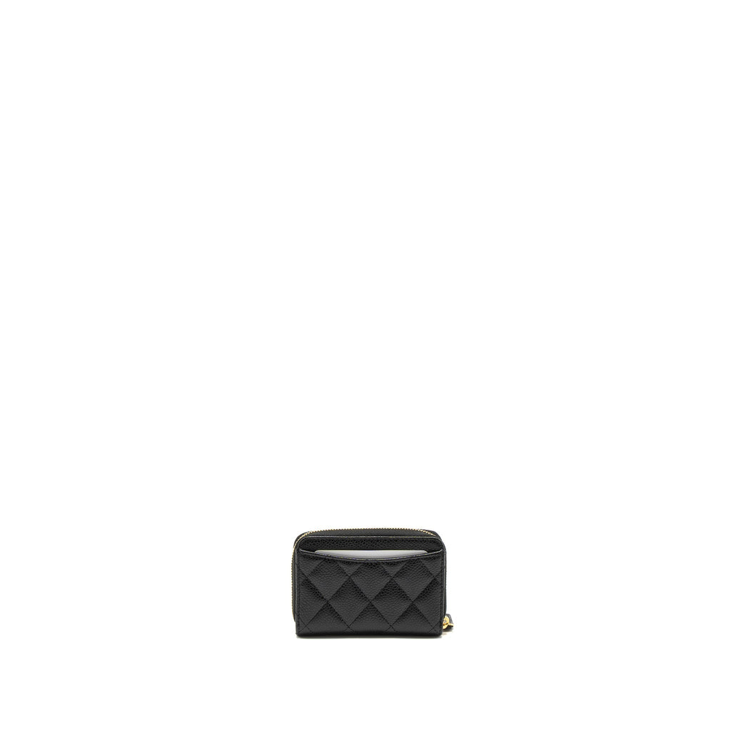 CHANEL ZIP CARD HOLDER CAVIAR BLACK GWH (MICROCHIP)