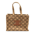 CELINE LARGE CABAS THAIS TRIOMPHE PRINTED WOOL/CALFSKIN WOOL/CALFSKIN BROWN
