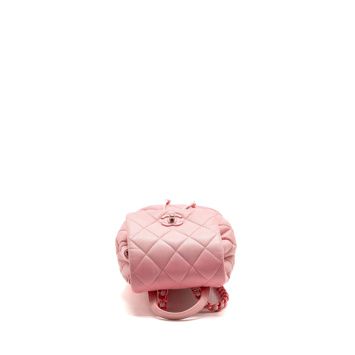 Chanel CC Flap Drawstring Backpack Caviar Gradient Pink SHW (Microchip)