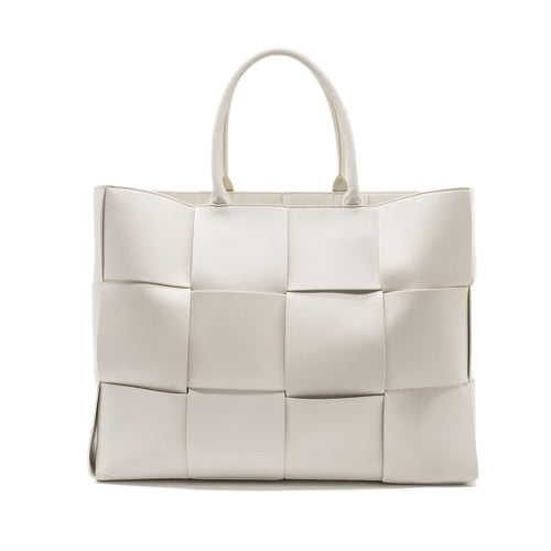 BOTTEGA VENETA LARGE ARCO TOTE BAG CALFSKIN WHITE SHW