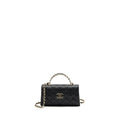 CHANEL 23P TOP HANDLE MINI FLAP BAG WITH CHAIN CAVIAR BLACK LGHW (MICROCHIP)