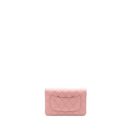 CHANEL CLASSIC WALLET ON CHAIN CAVIAR PINK LGHW (MICROCHIP)