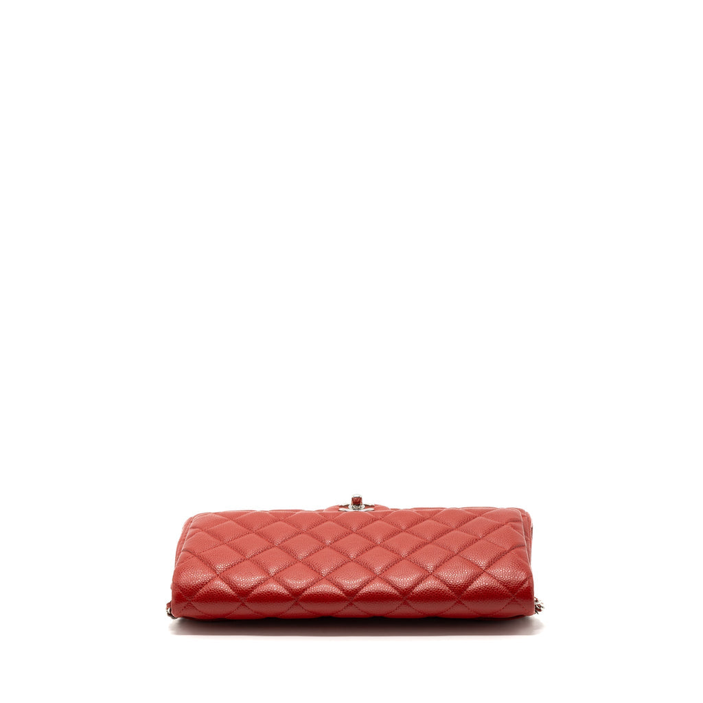 CHANEL TIMELESS FLAP CLUTCH WITH CHAIN CAVIAR RED SHW