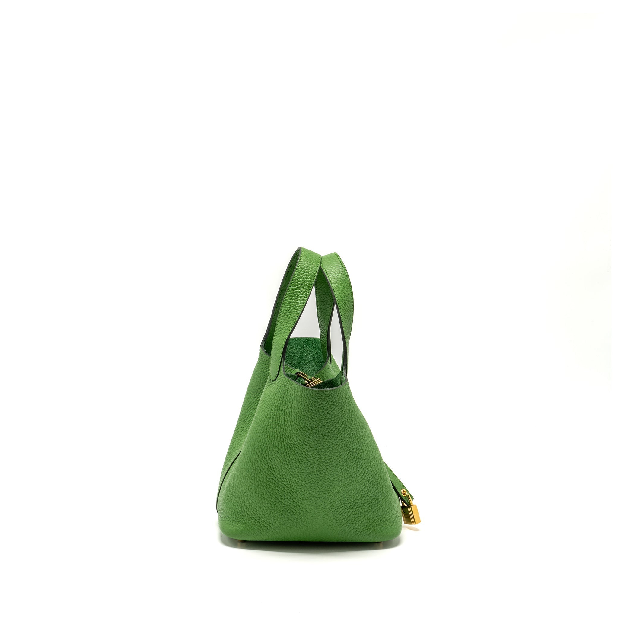 HERMES PICOTIN 18 LOCK BAG CLEMENCE VERT YUCCA GHW