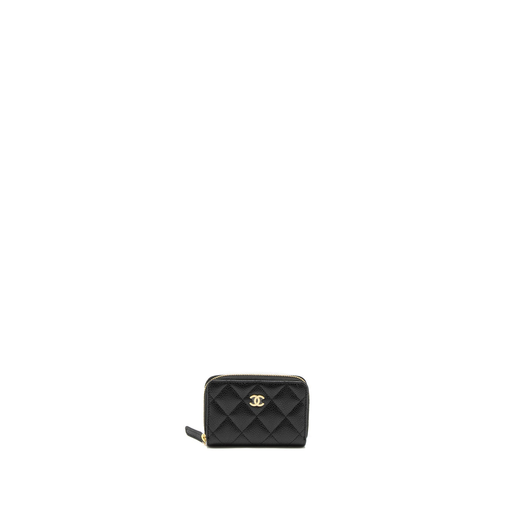 CHANEL ZIP CARD HOLDER CAVIAR BLACK GWH (MICROCHIP)
