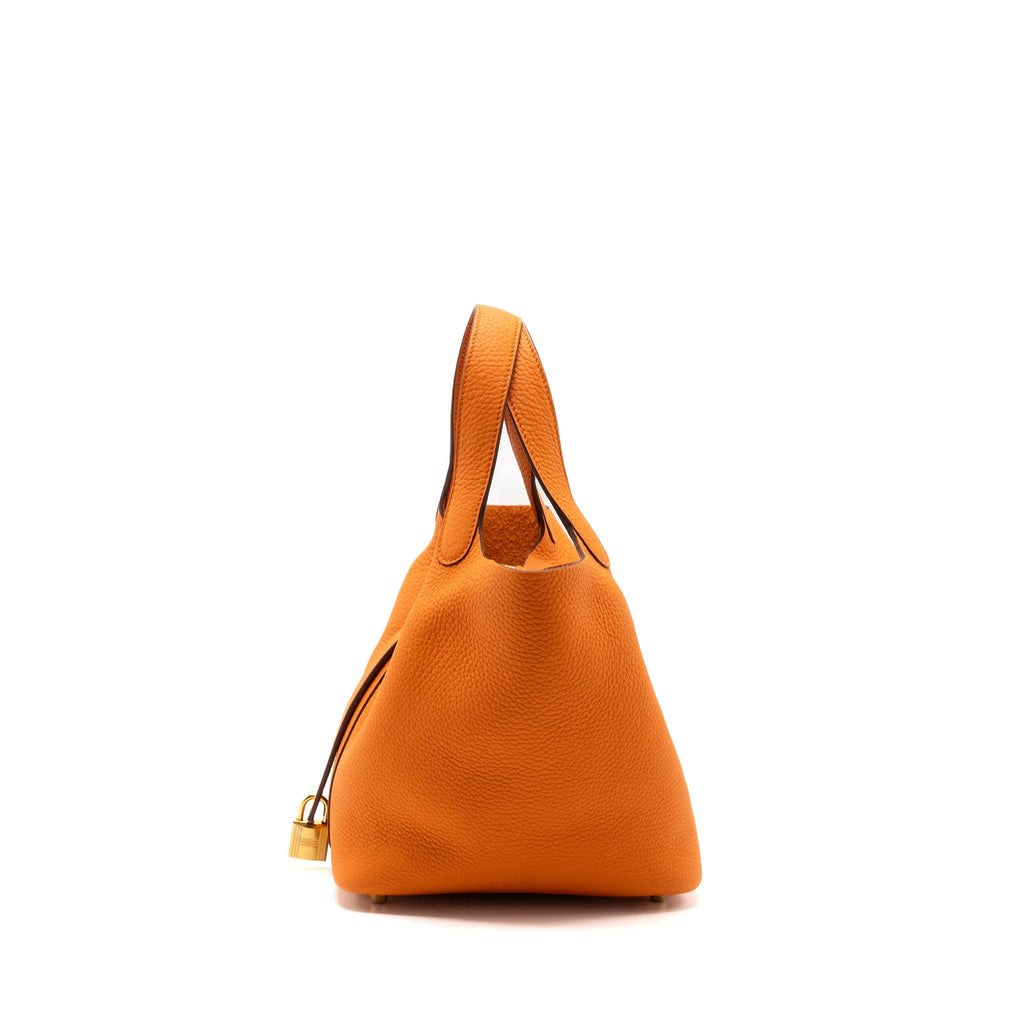 HERMES PICOTIN 18 CLEMENCE 93 ORANGE GHW