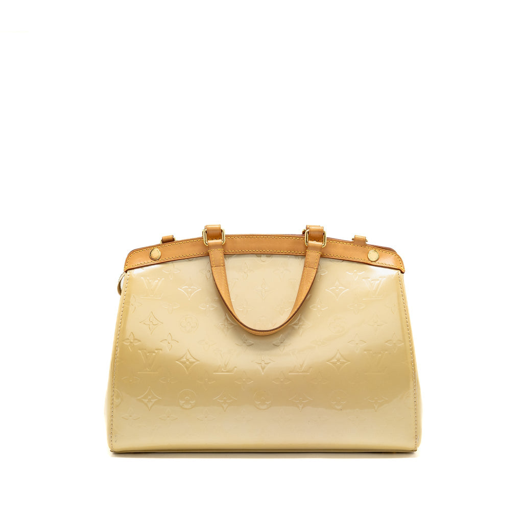 LOUIS VUITTON VERNIS BREA MM PATENT MONOGRAM LIGHT BEIGE GHW
